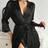 Shein Solid Color Elegant Tie-Up Lightweight Sexy Short - Satin Robe