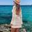 Shein Spring Summer Beach Outfits Bohemian Sexy Hollowed-Out Backless Long Sleeve Crochet Cover Up Sundress