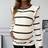 Shein Maternity Striped Pattern Ruffle Trim Sweater