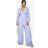 boohoo Chiffon V Neck Ruched Wide Leg Jumpsuit - Blue