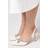 Coast Bridal Scarlett Satin Diamante Bow Brooch Slingback Heel Court Shoes - White