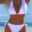 Shein Ombre Colorful Print Bikini Swimsuit Set - 2pcs