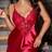 Shein Plus Size Women Lace Patchwork Waist Hollow Out Sexy Satin Camisole Nightdress