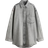 H&M Feather Soft Oversized Denim Shirt - Grey
