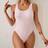 Shein One-Piece Wavy Striped Jacquard Neck Swimsuit - Summer
