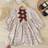 Shein Baby Girl Cute Resort Casual Apricot Ditsy Floral Pattern Bowknot Long Sleeve Dress - Apricot