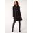 Roman Buttoned Swing Coat - Black