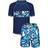 Shein Tween Boys Swimwear Set Short Sleeve Rash Guard Top Beach Shorts - For Summer