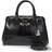 Guess Silvye Croc Print Handbag - Black