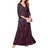 Roaman's Beaded V Neck Gown Plus Size - Dark Berry