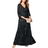 Roaman's Beaded V Neck Gown Plus Size - Black