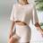 Shein Women Simple Solid Color Short Sleeve Top Set