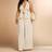 Shein Plus Size Solid Color Knot Front Backless Halter Top Wide Leg Palazzo Pants Set - Beach/Holiday