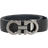 Ferragamo Reversible & Adjustable Double Gancini Belt - Black/Marine Blue