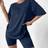 Shein Women Summer Casual Letter Embossed T-Shirt Set