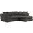 Dunelm Blake Horizontal Jumbo Cord Grey Sofa 211cm 4 Seater