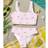 Shein Cute Pink Striped Bow Print Tween Girls Camisole Set - Pink