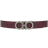 Ferragamo Reversible & Adjustable Double Gancini Belt - Dark Barolo/Black