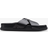 Clarks Torford Cross Leather Flat Sandals - Black