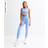 McDermott Stretch Crossover Waist Leggings - Light Blue