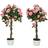 OutSunny Set of 2 90cm Rose Tree Pink Artificial Plant