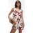 Topshop Deep V Chuck On Linen Playsuit - Red Leaf Print