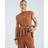 River Island Plisse Sleeveless Peplum Top - Brown