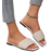 Shein Spring Summer Eid New White Square Toe Flat Sandals To Match Dress Fashionable Fully Crystal Slip-On Slippers