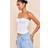 PrettyLittleThing Lace Boned Bandeau Corset Top - White