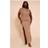 PrettyLittleThing Chiffon Cowl Neck Maxi Dress - Deep Taupe