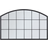 Living and Home Modern Arched Grid Black Wall Mirror 110x70cm