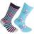 Floso Kid's Cotton Rich Welly Socks 2-pack - Blue Pink