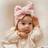 Shein Baby Girl Pink DIY Knitted Large Bow Double-Layer Elastic Headbands - Pink
