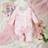 Shein Newborn Girls Elegant Pink Rose Footie Jumpsuit