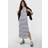 boohoo Womens Maternity Short Sleeve Split Hem Striped Dress 8 White