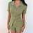 Shein Women Vacation Casual Short Sleeve Knit Top Set