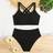 Shein Teen Girls Solid Criss-Cross Back Casual Bikini Set