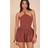 PrettyLittleThing Halterneck Puffball Playsuit - Chocolate