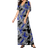 Jessica London Women's Stretch Knit Cold Shoulder Maxi Dress Plus Size - Blue Patched Paisley