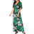 Jessica London Women's Stretch Knit Cold Shoulder Maxi Dress Plus Size - Kelly Green Graphic