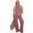 boohoo Womens Maternity Rib Tie Waist Stripe Trousers Red