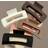 Shein 4pcs Black White Brown Square Hair Clips
