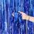 Shein Blue Metallic Foil Tassel Curtains