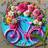 Shein 2D Flat Vintage Bicycle Wreath Sign 8 Inch Wall Decor