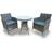 Outdoor Living Amazon Wicker Rattan Natural Grey Bistro Set, 1 Table incl. 2 Chairs