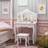 Shein Girls Dressing Table With Mirror And Stool