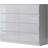 Fwstyle Modern Gloss White Chest of Drawer 110x99cm