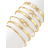 Shein 6pcs/Set Double Heart Love Letter Flower Open Bangle For Women, Daily Wear & Party Gift, Gold Color