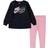 Nike Girl's Black Mini Me Crewneck Sweatshirt & Arctic Punch Leggings Set