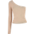 Urban Classics Asymmetric Long Sleeve Top - Union Beige/Black